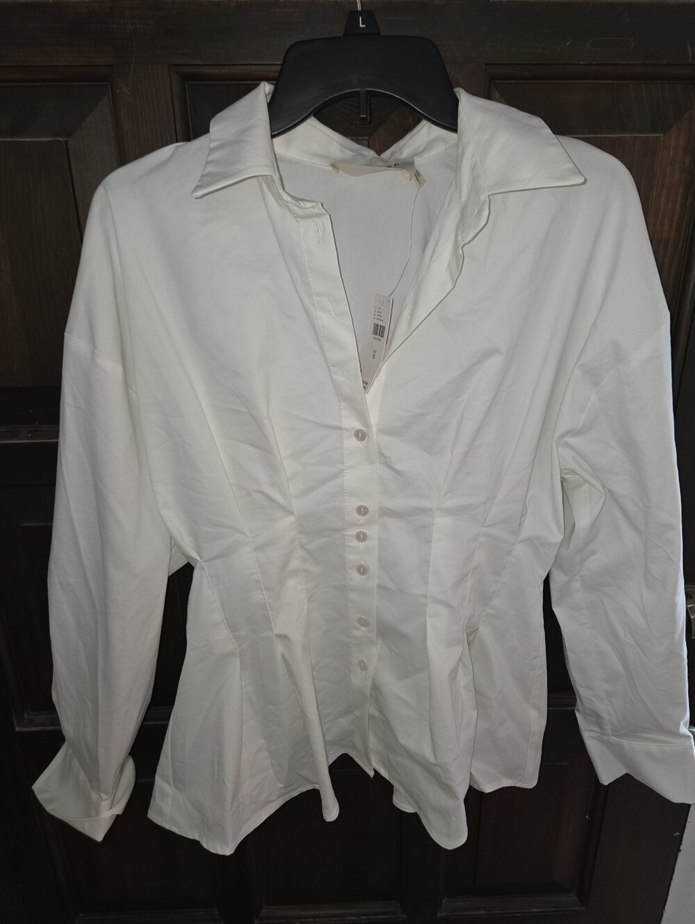 Anthropologie By EXQUISE White Button-Down Shirt - Picture 3 of 6